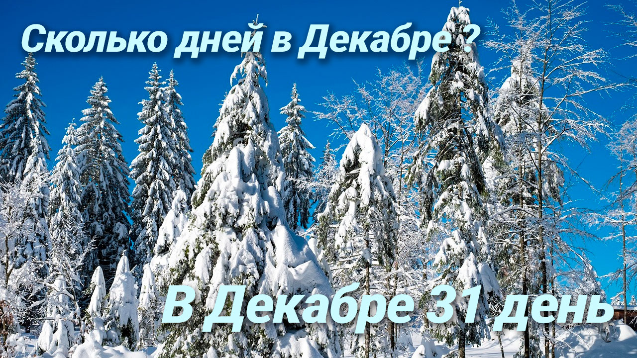 Сколько дней в Декабре году